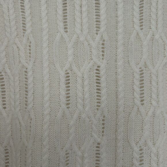 Garnet Hill Cashmere Merino Sweater M Turtleneck Cable Knit Ivory Tunic Oversize - Picture 6 of 14